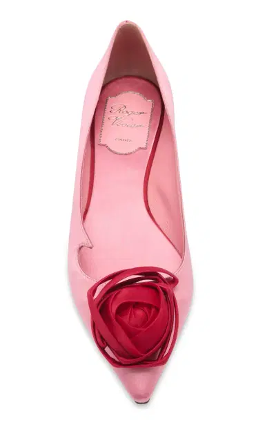 Roger Vivier I Love Vivier Rose Satin Ballet Flats | Thumbnail 3 Roger Vivier I Love Vivier Rose Satin Ballet Flats | Thumbnail 3