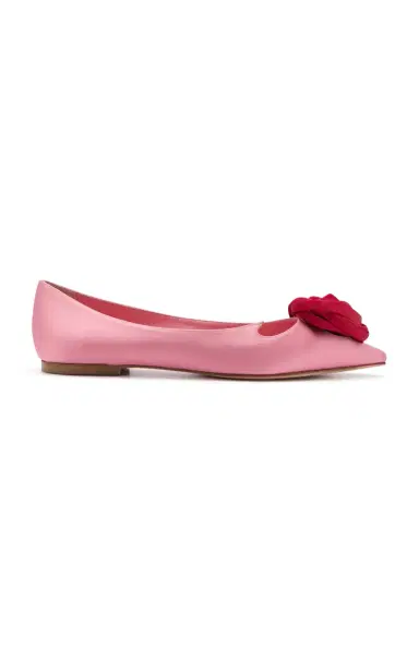 Roger Vivier I Love Vivier Rose Satin Ballet Flats | Thumbnail 6 Roger Vivier I Love Vivier Rose Satin Ballet Flats | Thumbnail 6