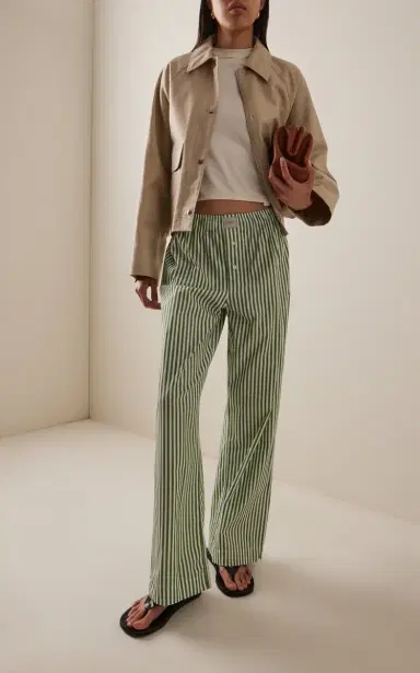Comme Si La Boxer Alta Striped Cotton-Poplin Pants | Thumbnail 3