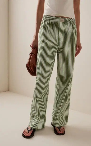 Comme Si La Boxer Alta Striped Cotton-Poplin Pants | Thumbnail 4