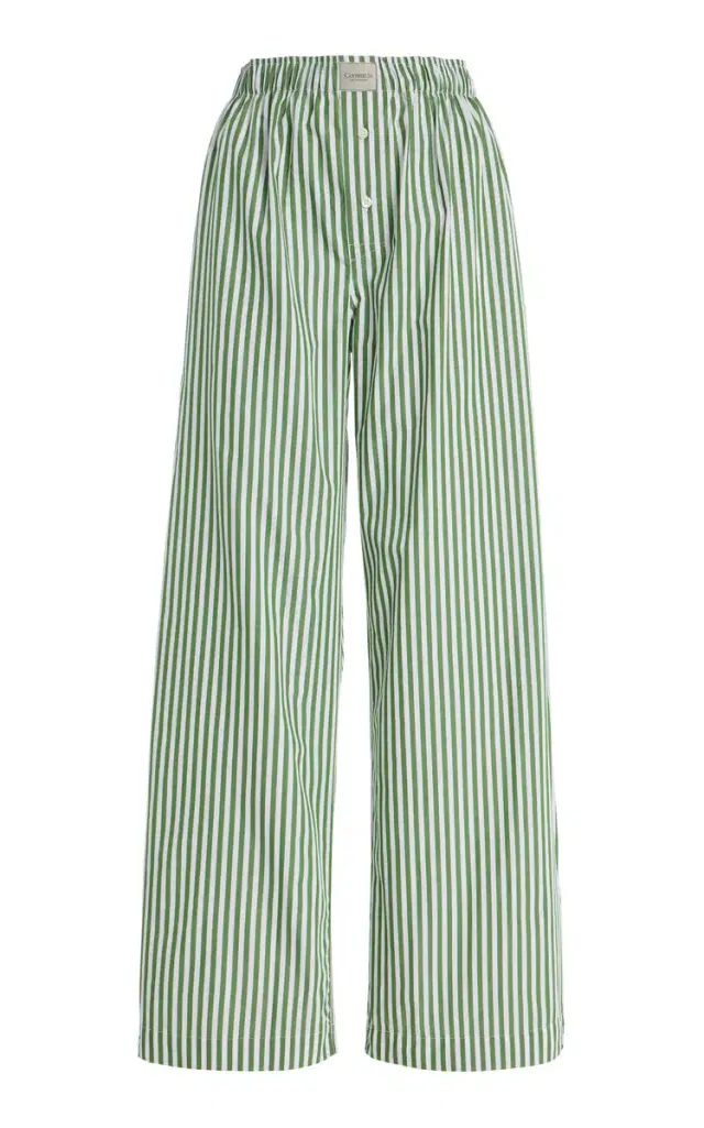 La Boxer Alta Striped Cotton-Poplin Pants