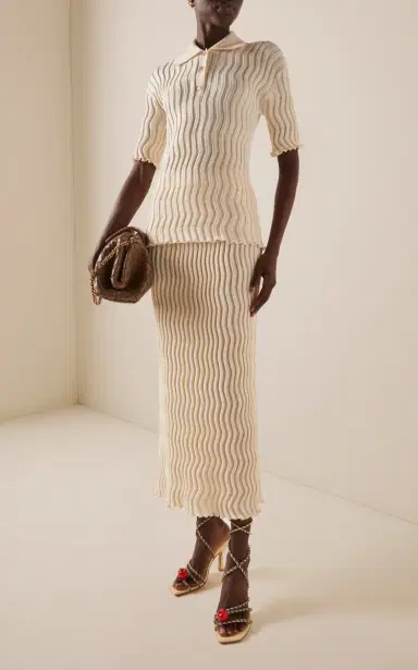 Bottega Veneta Ribbed-Knit Wool Polo Top | Thumbnail 3 Bottega Veneta Ribbed-Knit Wool Polo Top | Thumbnail 3
