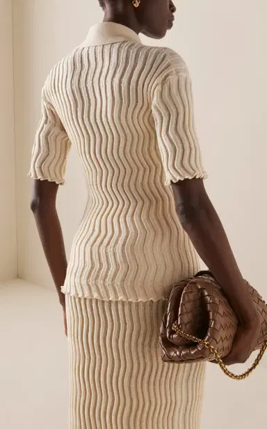 Bottega Veneta Ribbed-Knit Wool Polo Top | Thumbnail 4 Bottega Veneta Ribbed-Knit Wool Polo Top | Thumbnail 4
