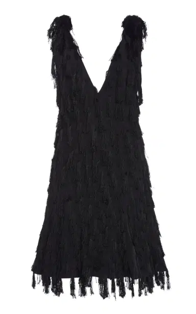 Bottega Veneta Fringed Fil Coupe Crepe Mini Dress | Thumbnail 6