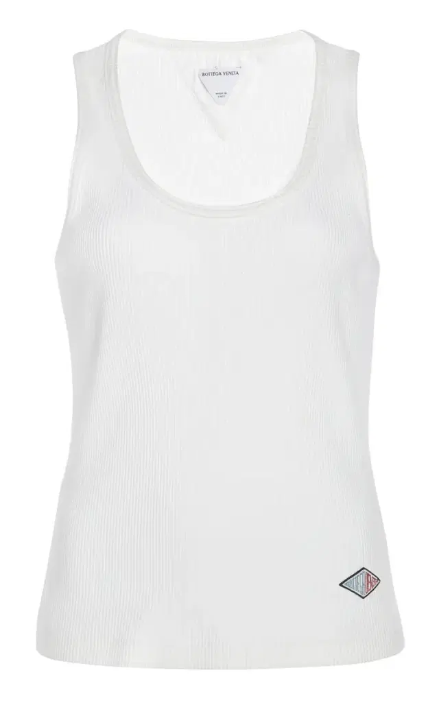 Bottega Veneta Ribbed Cotton Jersey Top