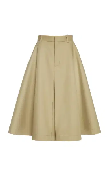 Bottega Veneta Fine Compact Cotton-Twill A-Line Skirt | Thumbnail 1 Bottega Veneta Fine Compact Cotton-Twill A-Line Skirt | Thumbnail 1