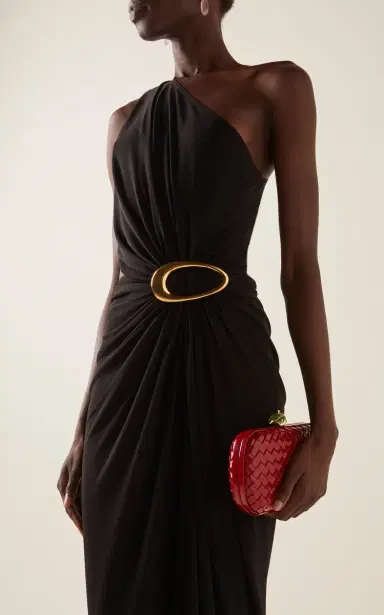 Bottega Veneta Asymmetric Crepe Jersey Midi Dress | Thumbnail 3 Bottega Veneta Asymmetric Crepe Jersey Midi Dress | Thumbnail 3