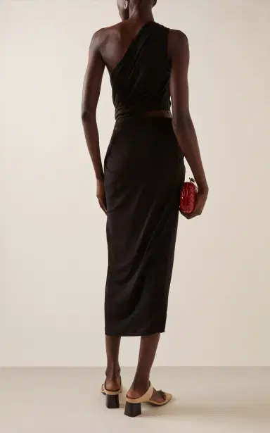 Bottega Veneta Asymmetric Crepe Jersey Midi Dress | Thumbnail 4 Bottega Veneta Asymmetric Crepe Jersey Midi Dress | Thumbnail 4