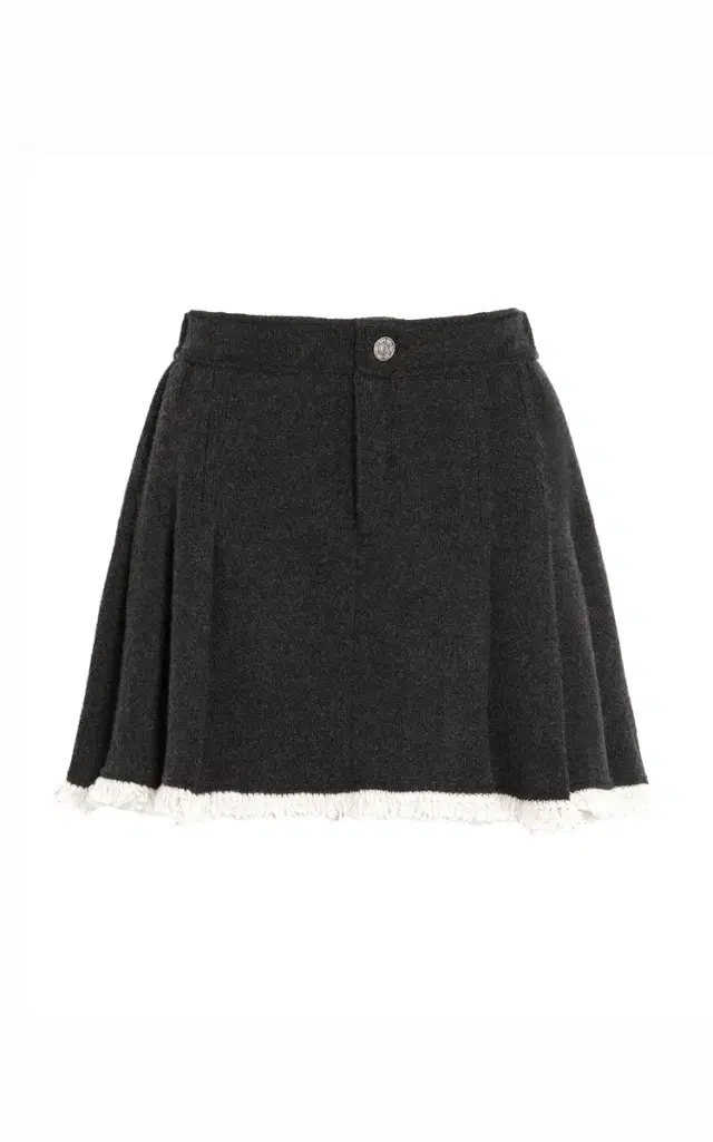 Pleated Cashmere Mini Skirt