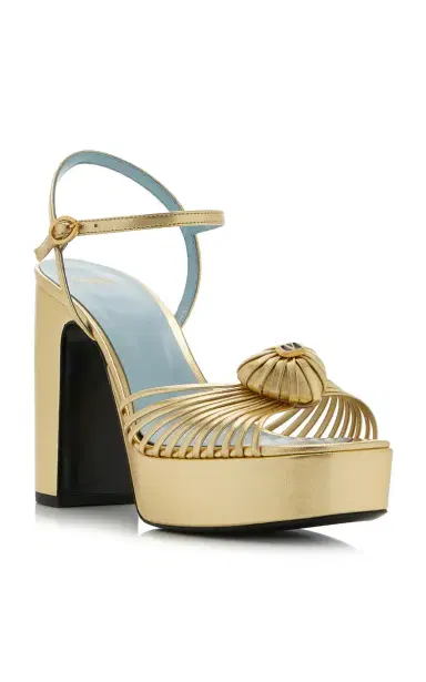 Valentino Garavani Royal Metallic Leather Platform Sandals | Thumbnail 4 Valentino Garavani Royal Metallic Leather Platform Sandals | Thumbnail 4