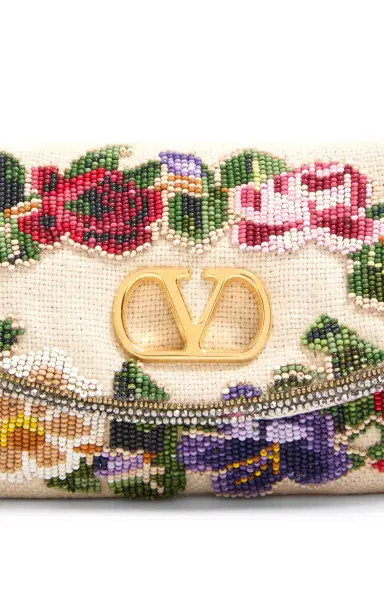 Valentino Garavani Vain Floral-Embroidered Linen Bag | Thumbnail 4