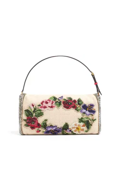 Valentino Garavani Vain Floral-Embroidered Linen Bag | Thumbnail 5