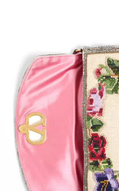 Valentino Garavani Vain Floral-Embroidered Linen Bag | Thumbnail 6