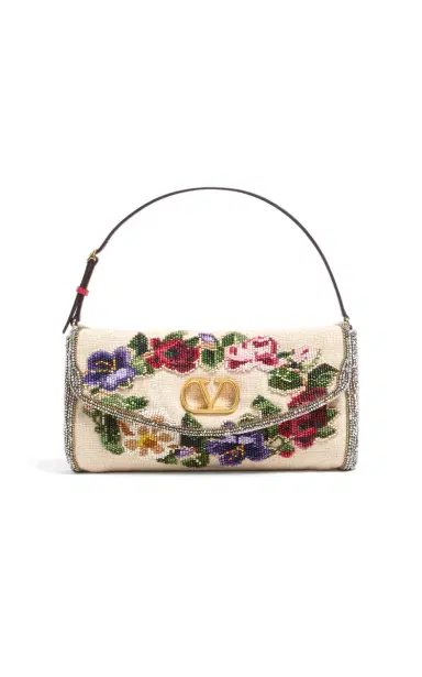 Valentino Garavani Vain Floral-Embroidered Linen Bag | Thumbnail 1