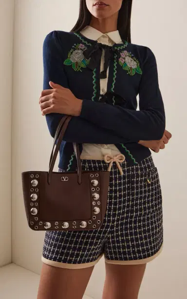 Valentino Garavani Nellcote Mini Studded Leather Tote Bag | Thumbnail 2