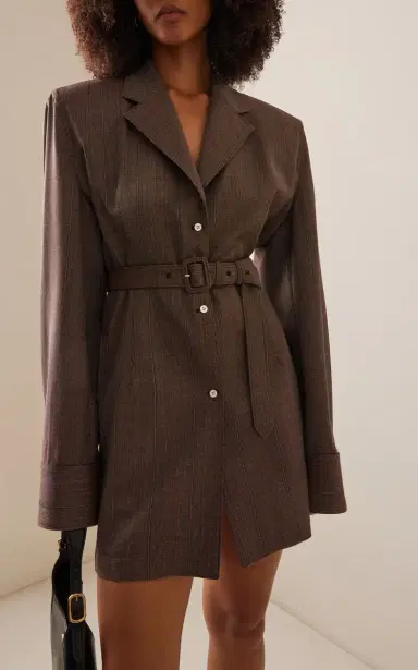 Prada Single-Breasted Pinstriped Wool Jacket | Thumbnail 2 Prada Single-Breasted Pinstriped Wool Jacket | Thumbnail 2