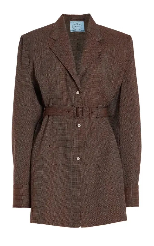 Prada Single-Breasted Pinstriped Wool Jacket