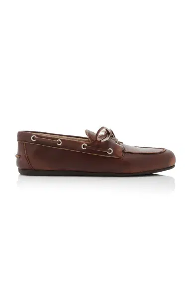 Miu Miu Lace-Up Leather Boat Shoes | Thumbnail 8