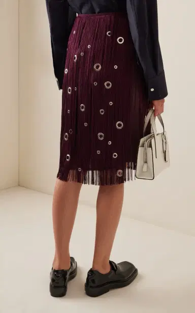 Prada Hand-Studded Fringe Midi Skirt | Thumbnail 4