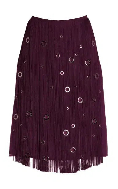 Prada Hand-Studded Fringe Midi Skirt | Thumbnail 1