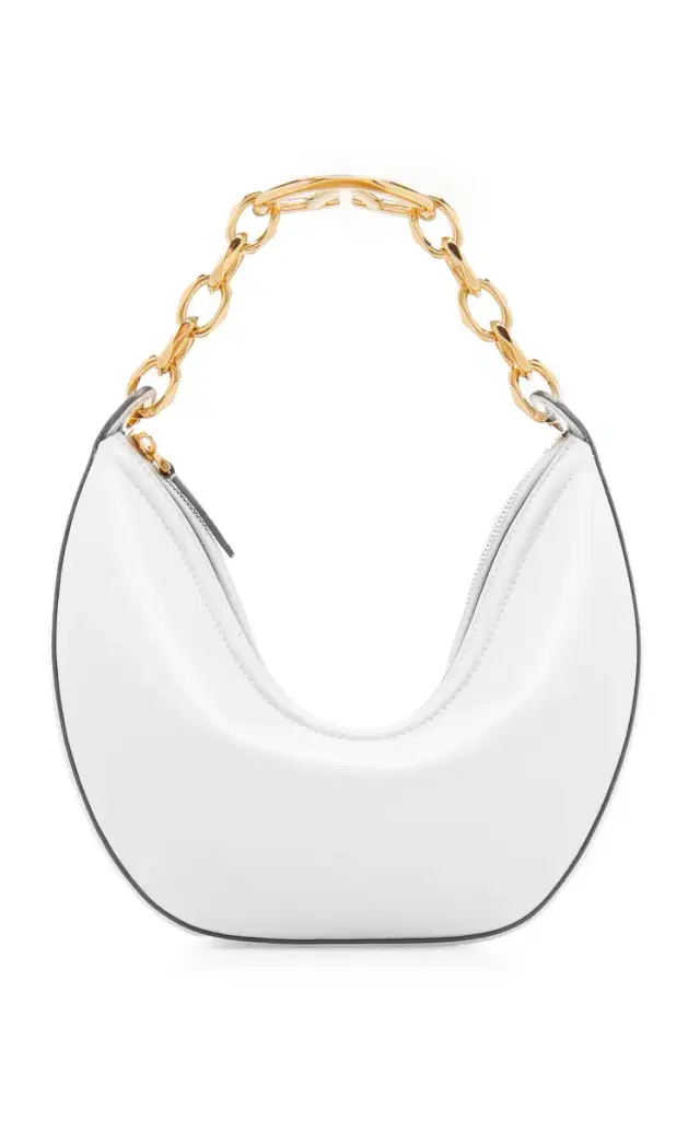 VLogo Chain Leather Hobo Bag - Ivory - OS