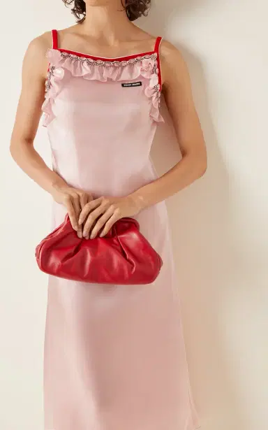 Miu Miu Ruffle-Trimmed Voile Slip Dress | Thumbnail 3 Miu Miu Ruffle-Trimmed Voile Slip Dress | Thumbnail 3