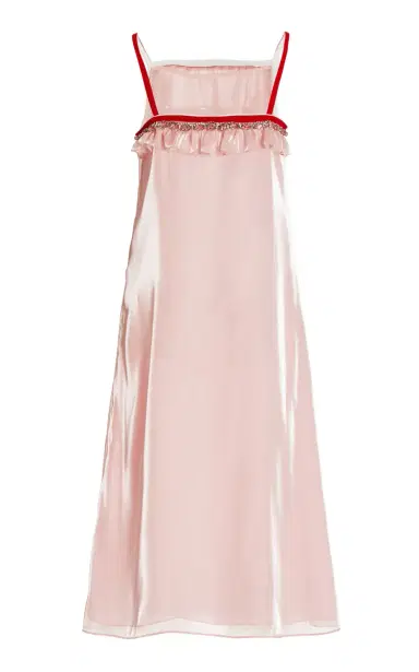 Miu Miu Ruffle-Trimmed Voile Slip Dress | Thumbnail 5 Miu Miu Ruffle-Trimmed Voile Slip Dress | Thumbnail 5