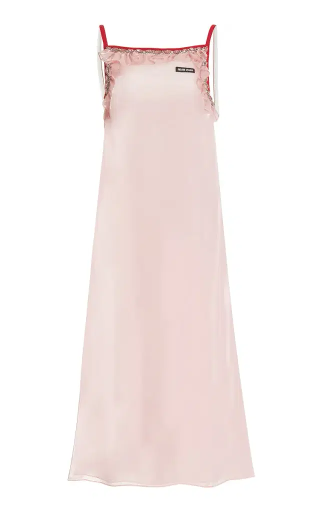 Ruffle-Trimmed Voile Slip Dress