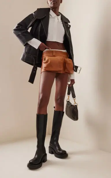 Miu Miu Leather Mini Skirt | Thumbnail 2 Miu Miu Leather Mini Skirt | Thumbnail 2