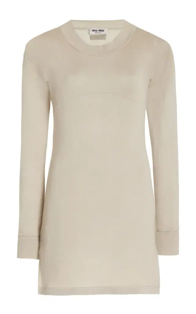 Miu Miu Maglieria Cashmere-Silk Mini Dress