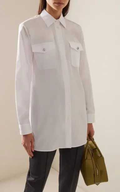 Prada Pocket-Detailed Cotton Poplin Shirt | Thumbnail 3 Prada Pocket-Detailed Cotton Poplin Shirt | Thumbnail 3