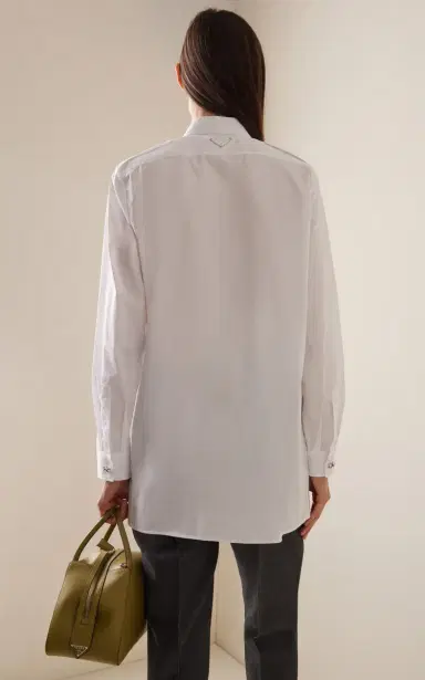 Prada Pocket-Detailed Cotton Poplin Shirt | Thumbnail 4 Prada Pocket-Detailed Cotton Poplin Shirt | Thumbnail 4
