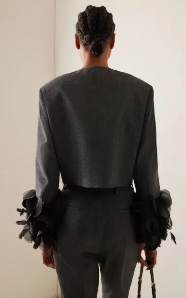 Prada Feather-Embellished Wool Jacket | Thumbnail 4