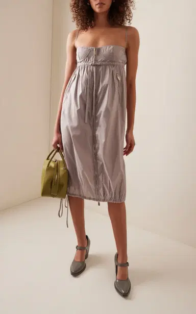 Miu Miu Tie-Detailed Silk Midi Dress | Thumbnail 2 Miu Miu Tie-Detailed Silk Midi Dress | Thumbnail 2