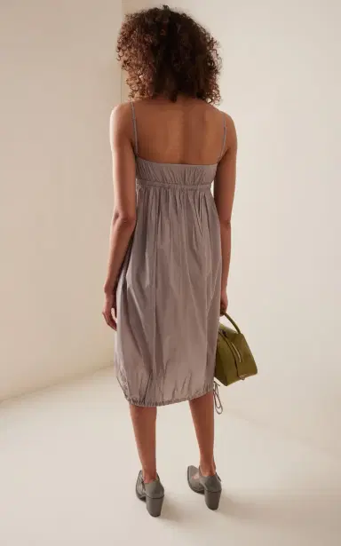 Miu Miu Tie-Detailed Silk Midi Dress | Thumbnail 4 Miu Miu Tie-Detailed Silk Midi Dress | Thumbnail 4