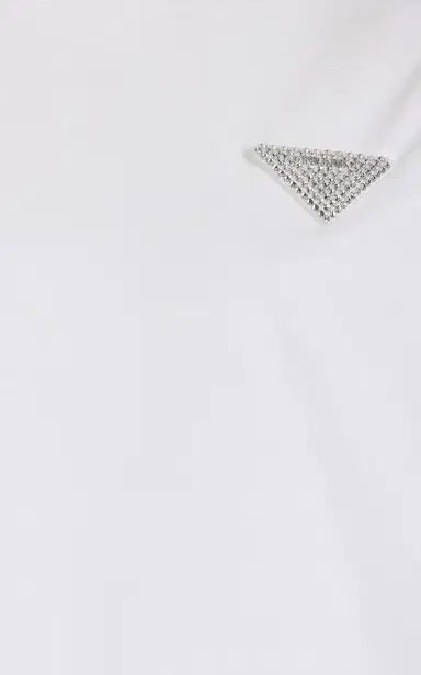 Prada Logo-Crystal Cotton T-Shirt | Thumbnail 5 Prada Logo-Crystal Cotton T-Shirt | Thumbnail 5