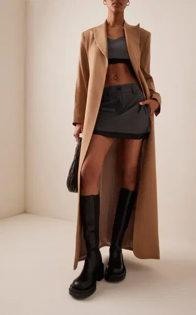 Miu Miu Layered Wool-Cashmere Crop Top | Thumbnail 3 Miu Miu Layered Wool-Cashmere Crop Top | Thumbnail 3