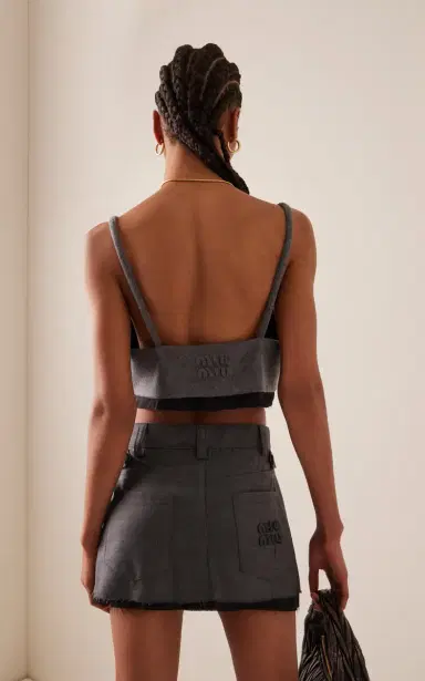 Miu Miu Layered Wool-Cashmere Crop Top | Thumbnail 4 Miu Miu Layered Wool-Cashmere Crop Top | Thumbnail 4