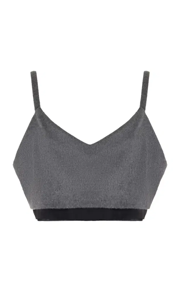 Layered Wool-Cashmere Crop Top