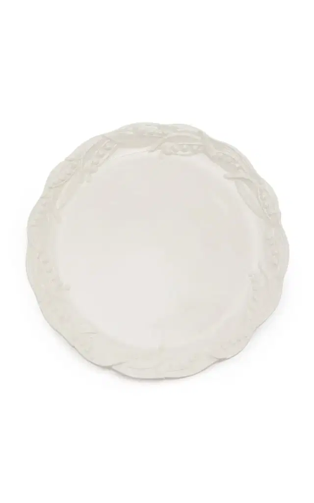 Lily of the Valley Ceramic Serving Plate - White