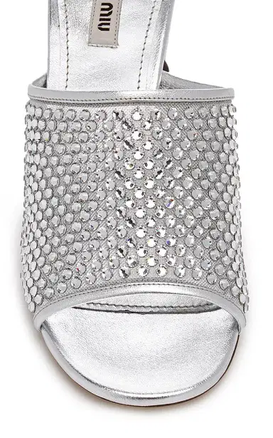 Miu Miu Crystal-Embellished Leather Mules | Thumbnail 6 Miu Miu Crystal-Embellished Leather Mules | Thumbnail 6