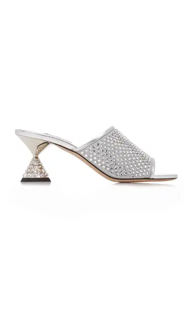 Miu Miu Crystal-Embellished Leather Mules | Thumbnail 1 Miu Miu Crystal-Embellished Leather Mules | Thumbnail 1