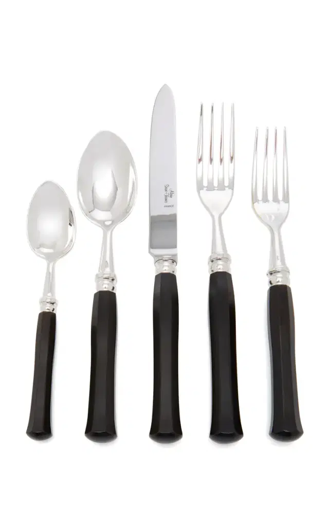 Alain Saint-Joanis Riviera Silver-Plated Ebony Silverware Set - Black