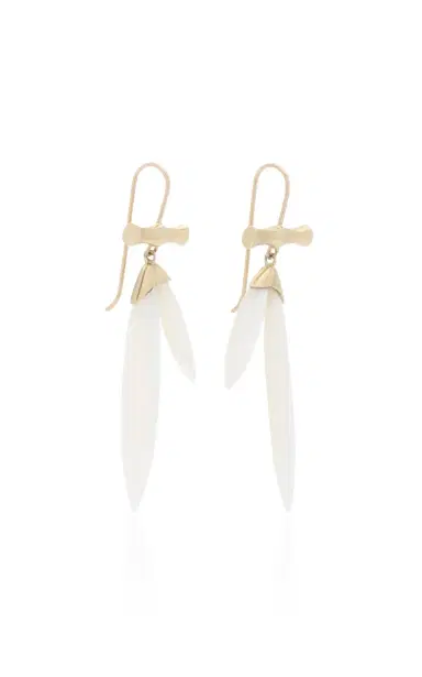 Annette Ferdinandsen 14K Gold Mother Of Pearl Bamboo Earrings | Thumbnail 3 Annette Ferdinandsen 14K Gold Mother Of Pearl Bamboo Earrings | Thumbnail 3