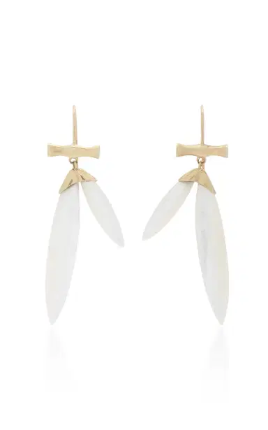 Annette Ferdinandsen 14K Gold Mother Of Pearl Bamboo Earrings | Thumbnail 1 Annette Ferdinandsen 14K Gold Mother Of Pearl Bamboo Earrings | Thumbnail 1