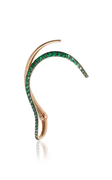 Marie Mas 18K Rose Gold Emerald Queen Wave Ear Jewel | Thumbnail 3 Marie Mas 18K Rose Gold Emerald Queen Wave Ear Jewel | Thumbnail 3