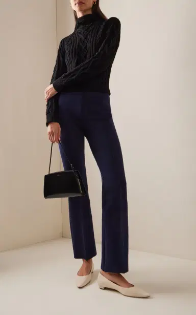 HIGH SPORT Long Kick Flared Stretch-Cotton Knit Pants | Thumbnail 2 HIGH SPORT Long Kick Flared Stretch-Cotton Knit Pants | Thumbnail 2