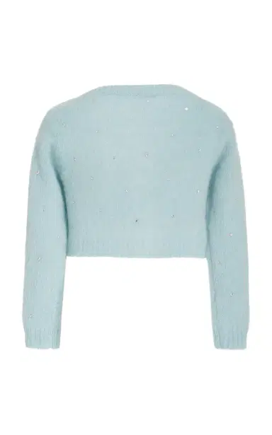 Miu Miu Diamante Embroidered Mohair-Knit Cropped Cardigan | Thumbnail 4 Miu Miu Diamante Embroidered Mohair-Knit Cropped Cardigan | Thumbnail 4
