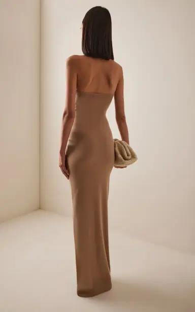 ÉTERNE Stretch Cotton-Modal Maxi Halter Dress | Thumbnail 4