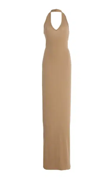 ÉTERNE Stretch Cotton-Modal Maxi Halter Dress | Thumbnail 7